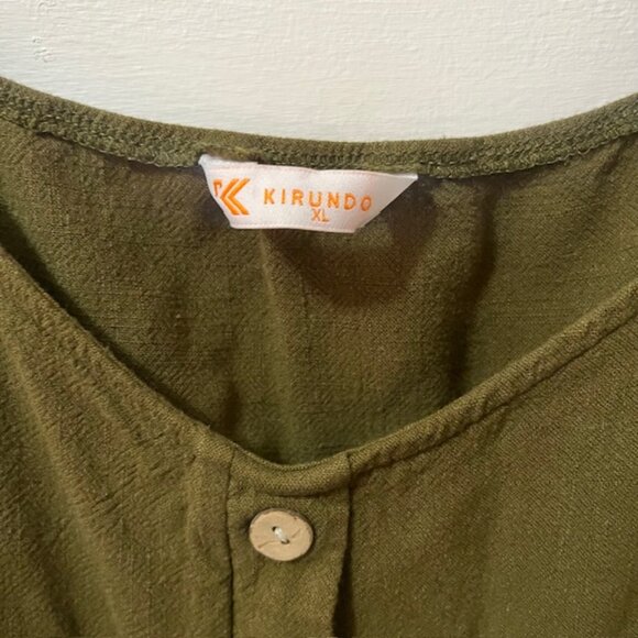 KIRUNDO Soft Short Sleeve Midi Dress With Pockets in Green Women's XL - Picture 9 of 11